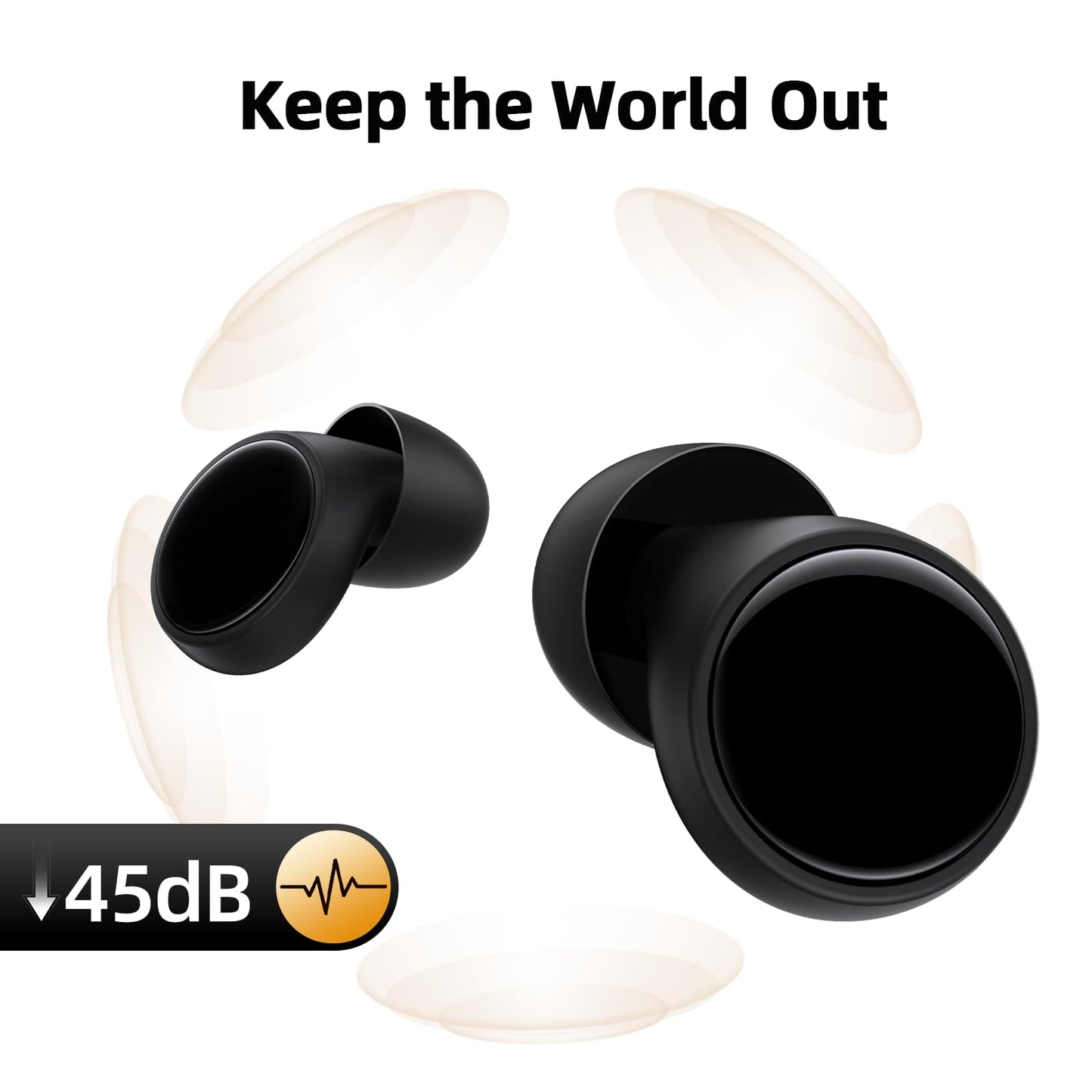 Ear plugs for Sleeping 45dB Noise Cancelling Ear plugs for Concerts, Focus, Travel, Work Silicone Hearing Protection Earplugs with 8 Ear Tips Reusable Noise Reduction Ear plugs with Storage Case Black