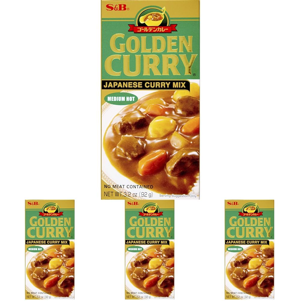 S&B, Golden Curry Japanese curry Mix, Medium Hot, 3.2 oz