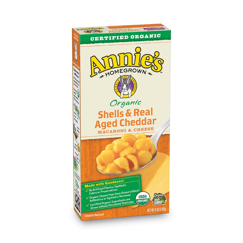 Annie's White Cheddar Shells Macaroni and Cheese with Organic Pasta, 6 oz (Pack of 12)