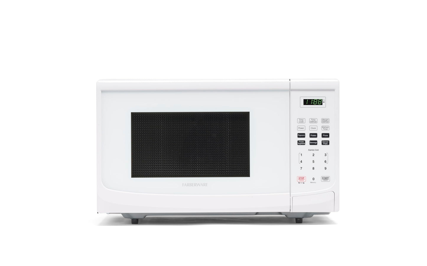 Farberware Countertop Microwave 700 Watts, 0.7 Cu. Ft. - Microwave Oven With LED Lighting and Child Lock - Perfect for Apartments and Dorms - Easy Clean Stainless Steel