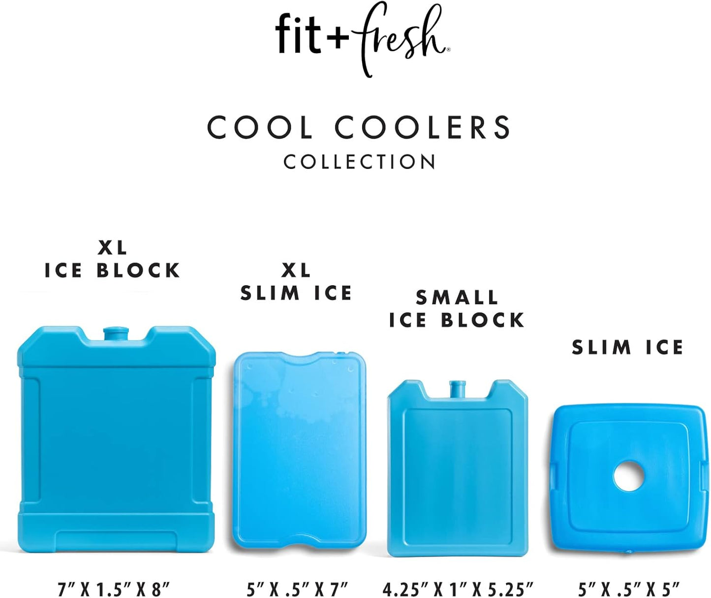 Fit and Fresh Cool, Large Cooler Ice, Blue Block