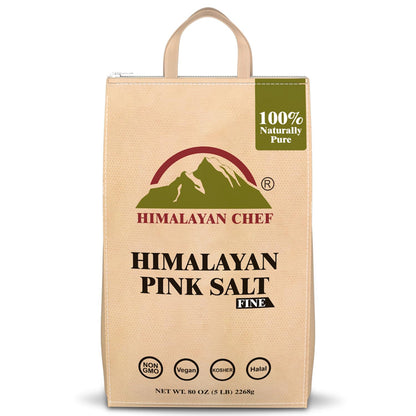 Himalayan Chef Pink Himalayan Salt, Fine Grain - 1 lbs (1 Pound Bag)