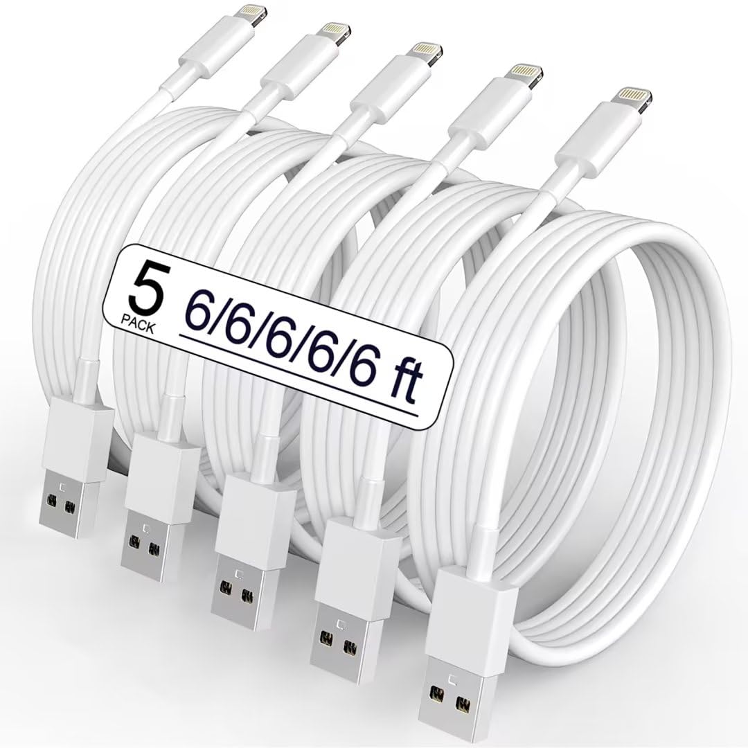 [Apple MFi Certified] iPhone Charger, 6Pack(3/3/6/6/6/10 FT) Lightning Cable Apple Charging Fast High Speed USB Compatible 14/13/12/11 Pro Max/XS MAX/XR/XS/X/8-multicolor