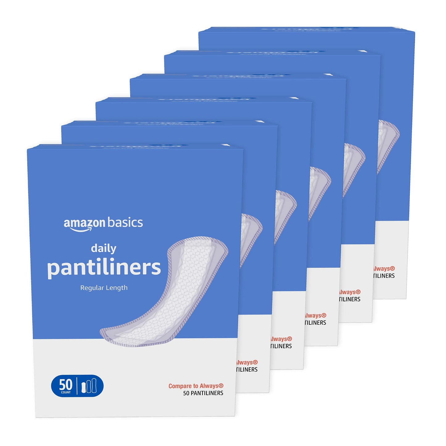 Amazon Basics Daily Pantiliner, Extra Long Length, Unscented, 68 Count, 1 Pack (Previously Solimo)