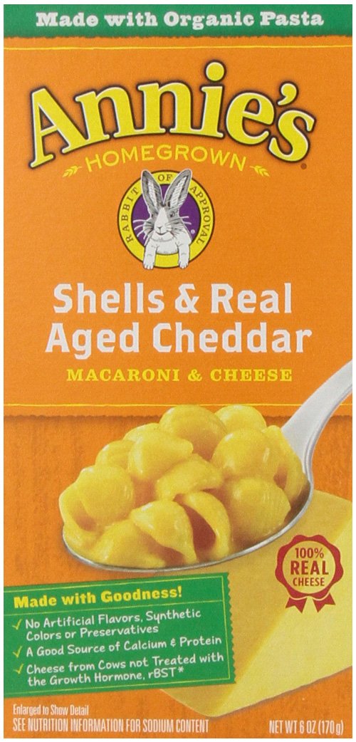 Annie's White Cheddar Shells Macaroni and Cheese with Organic Pasta, 6 oz (Pack of 12)