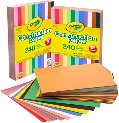 Crayola Construction Paper - 480ct (2pck), Bulk School Supplies For Kids, Classroom Supplies, Art Paper for Arts & Crafts