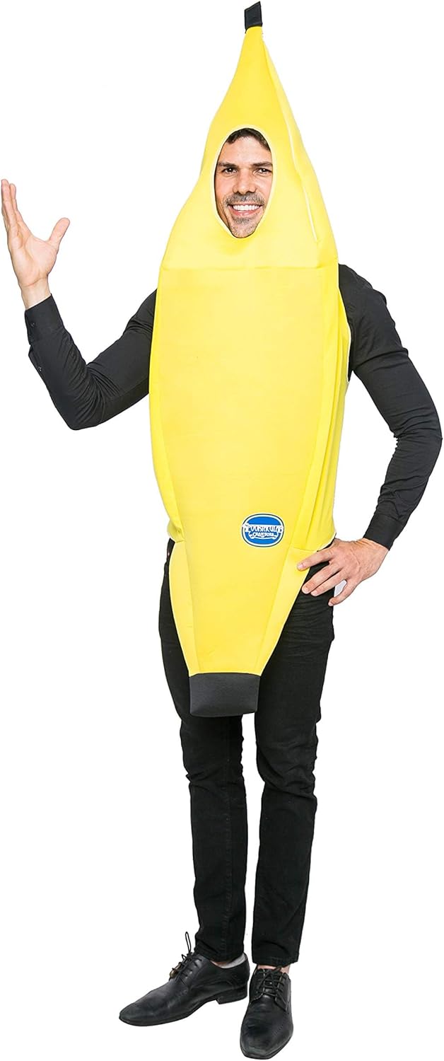 Spooktacular Creations Appealing Banana Costume Adult Deluxe Set for Halloween Dress Up Party and Roleplay Cosplay