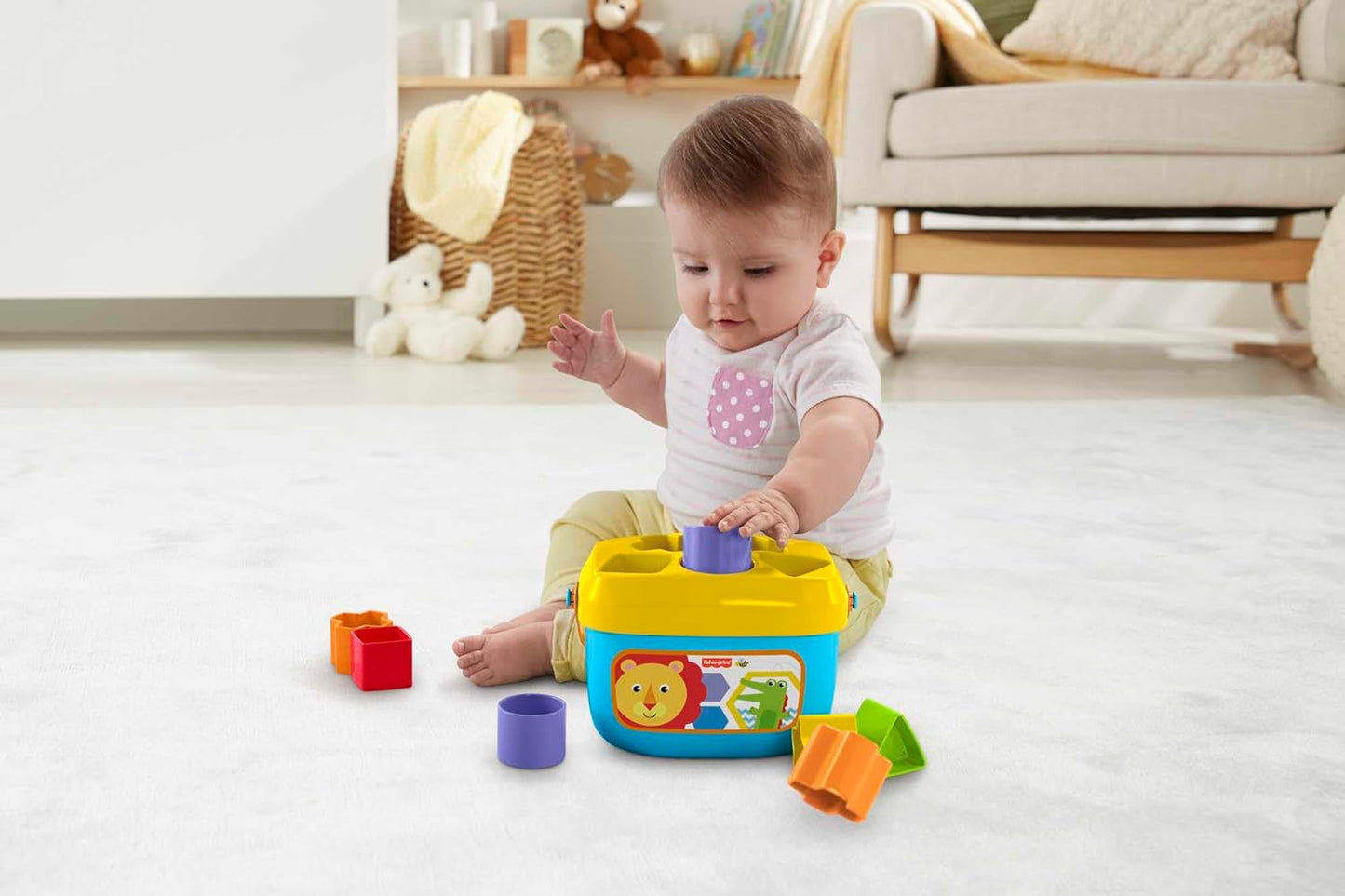 Fisher-Price Stacking Toy Baby's First Blocks Set of 10 Shapes for Sorting Play for Infants Ages 6+ Months