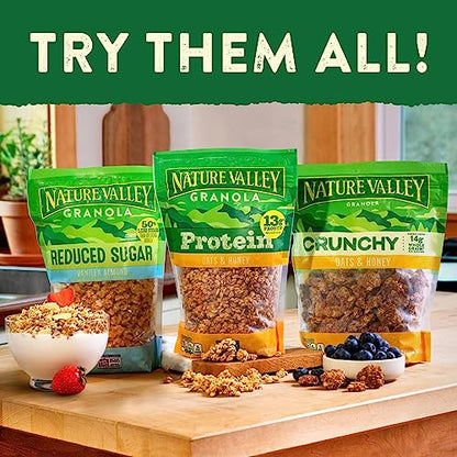 Nature Valley Protein Granola, Oats and Honey, Family Size, Resealable Bag, 17 OZ