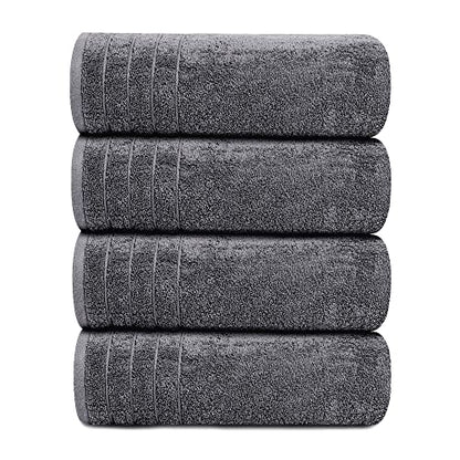 Tens Towels Large Bath Towels, 100% Cotton, 30 x 60 Inches Extra Large Bath Towels, Lighter Weight, Quicker to Dry, Super Absorbent, Perfect Bathroom Towels (Pack of 4)