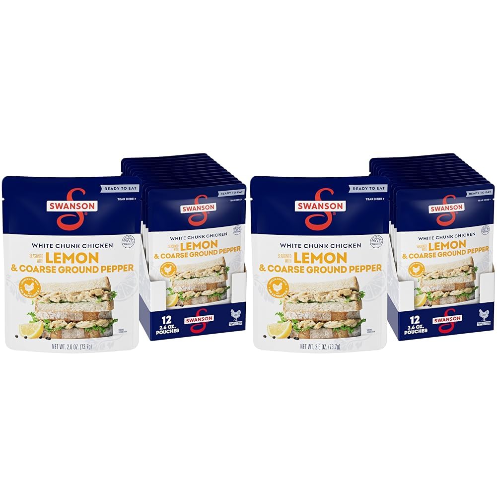 Swanson White Premium Chunk Canned Chicken Breast in Water, Fully Cooked Chicken, 4.5 OZ Can (Pack of 4)