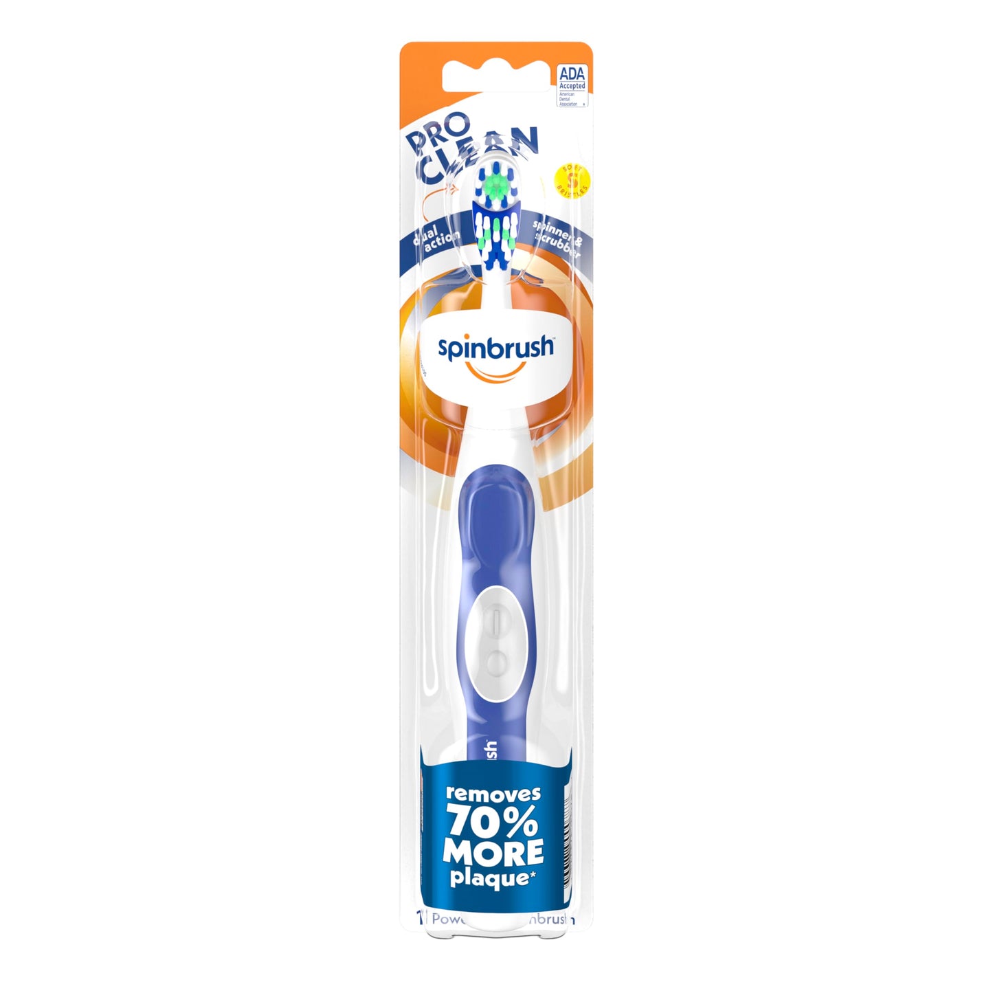 Spinbrush Pro Clean Replacement Heads, Soft Bristles, For Battery Toothbrush, 2-Pack