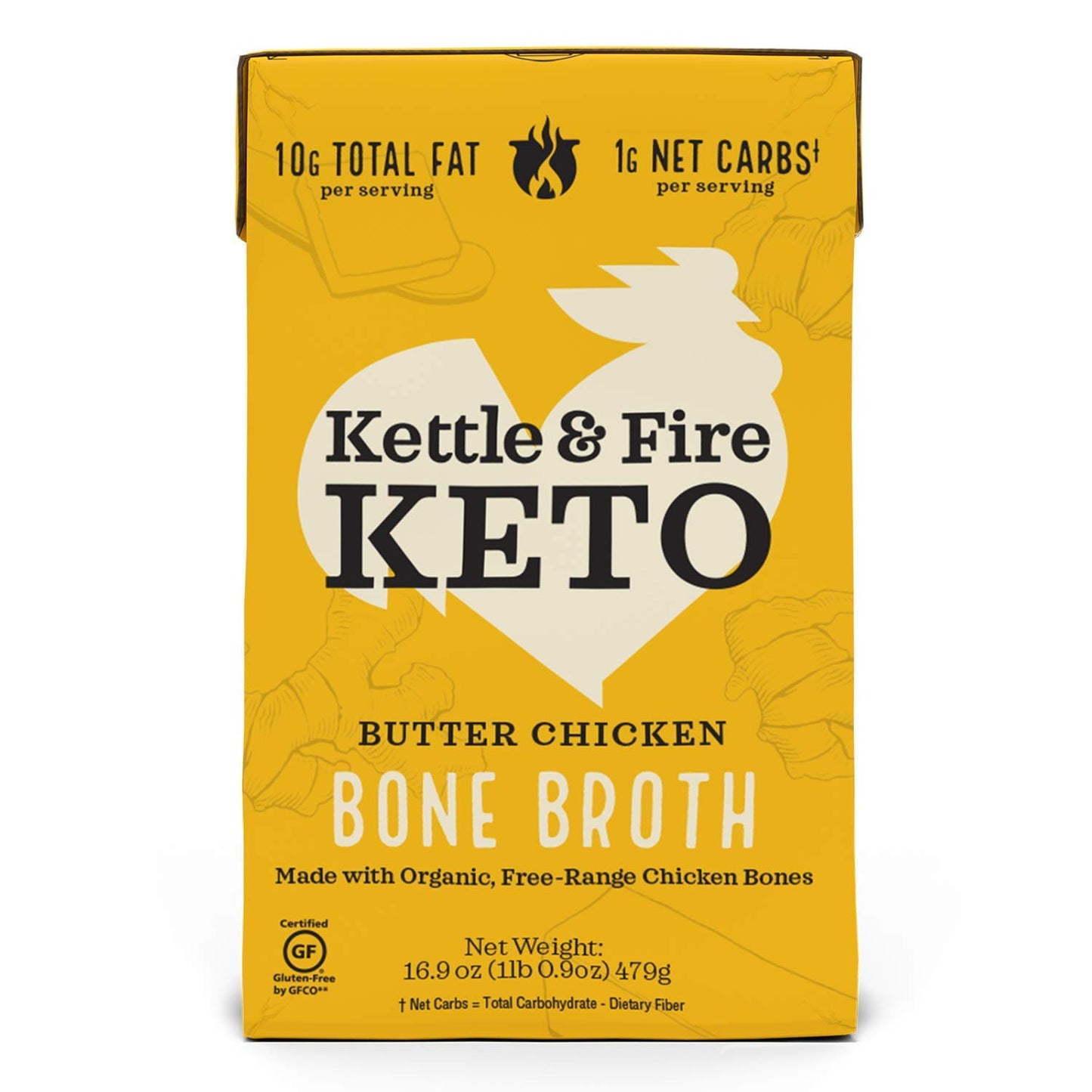 Kettle and Fire Classic Beef Bone Broth, Keto, Paleo, and Whole 30 Approved, Gluten Free, High in Protein and Collagen (6 Pack)