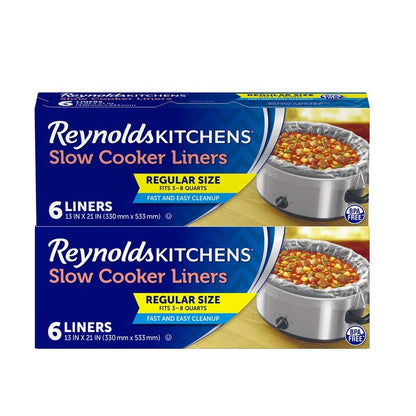 Reynolds Kitchens Slow Cooker Liners, Regular (Fits 3-8 Quarts), 6 Count