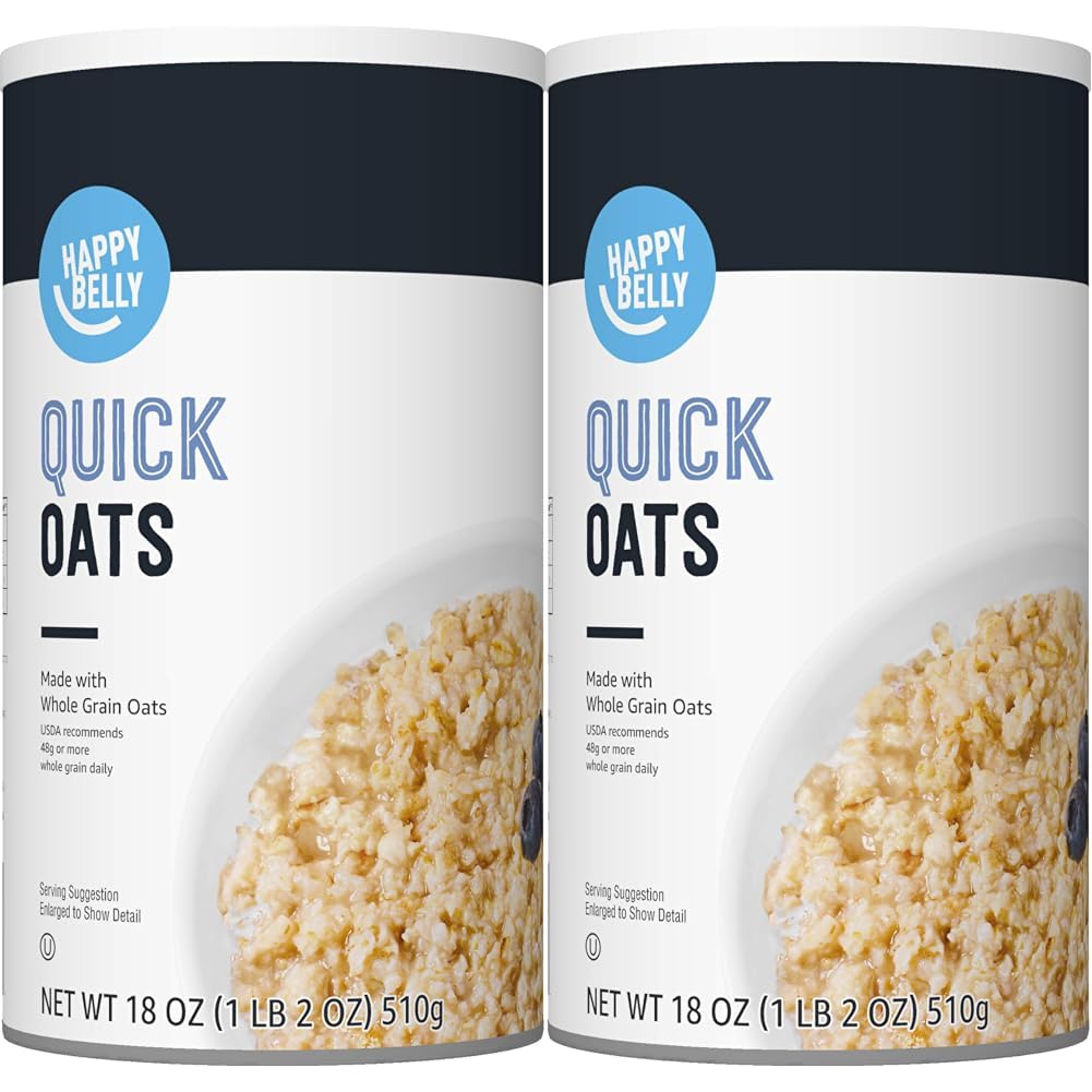 Amazon Brand - Happy Belly Quick Cook Oats, 1.12 pound (Pack of 1)