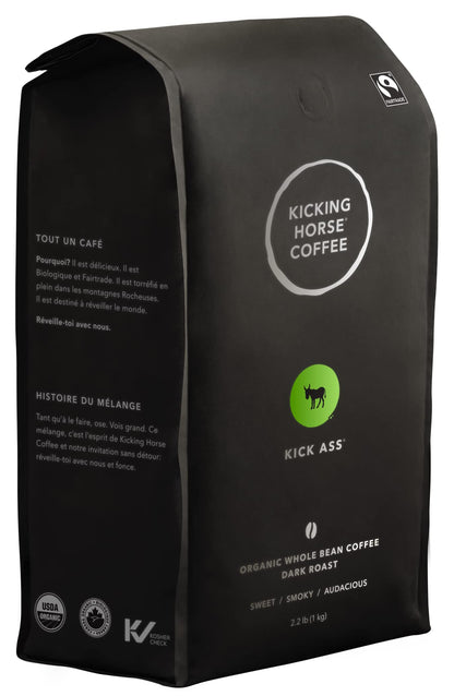 Kicking Horse Coffee, Kick Ass, Dark Roast, Whole Bean, Certified Organic, Fairtrade, Kosher Coffee, 2.2 Lb, 35.2 Ounce