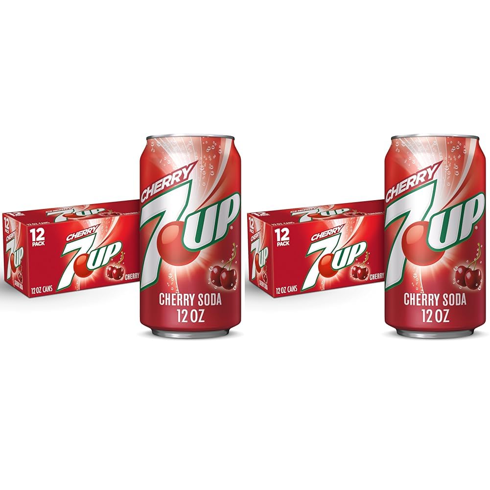 7UP Cherry Zero Sugar Soda, 12 fl oz cans (Pack of 12)