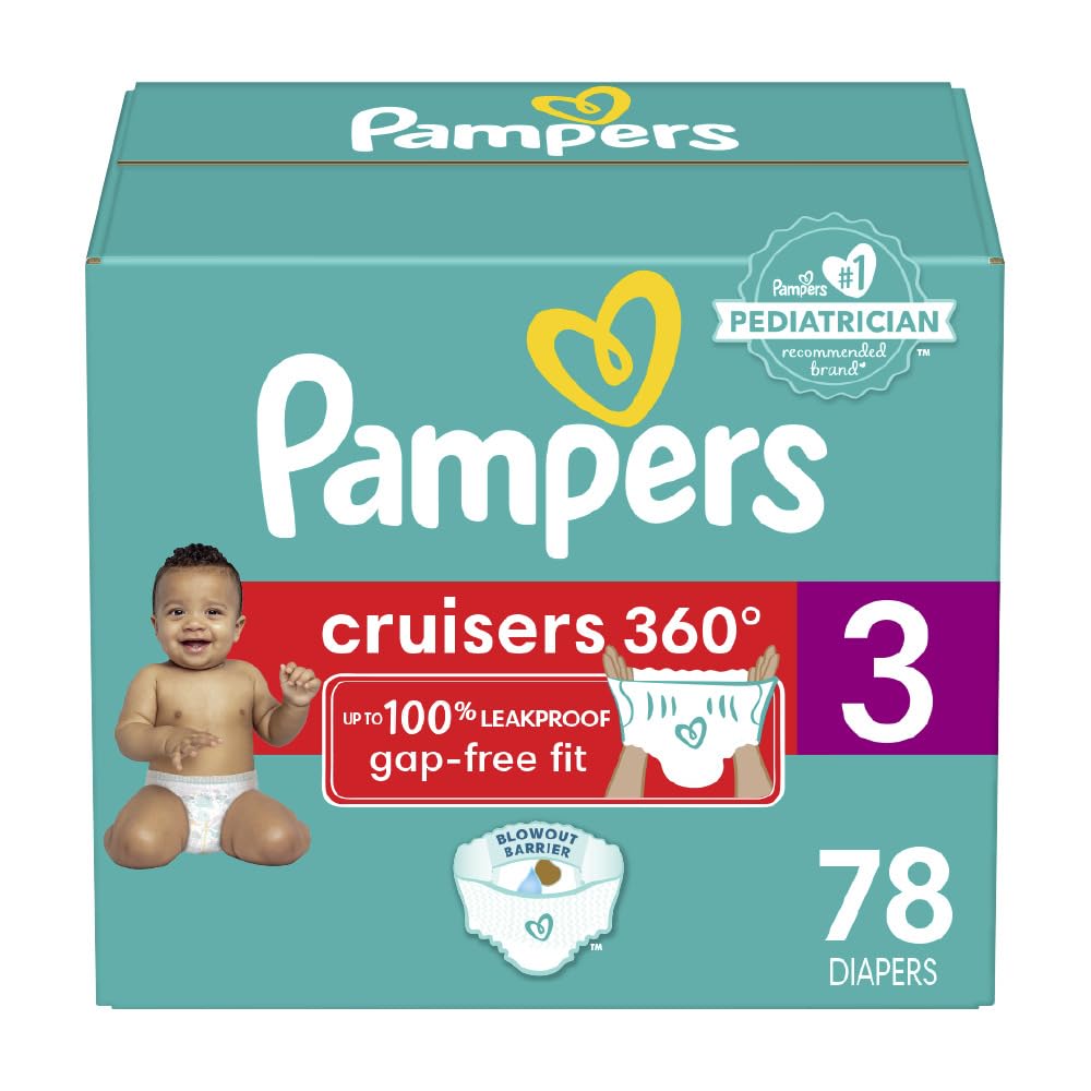 Pampers Cruisers 360 Diapers - Size 5, One Month Supply (128 Count), Pull-On Disposable Baby Diapers, Gap-Free Fit