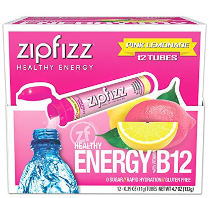 Zipfizz Energy Drink Mix, Electrolyte Hydration Powder with B12 and Multi Vitamin, Berry (12 Count)