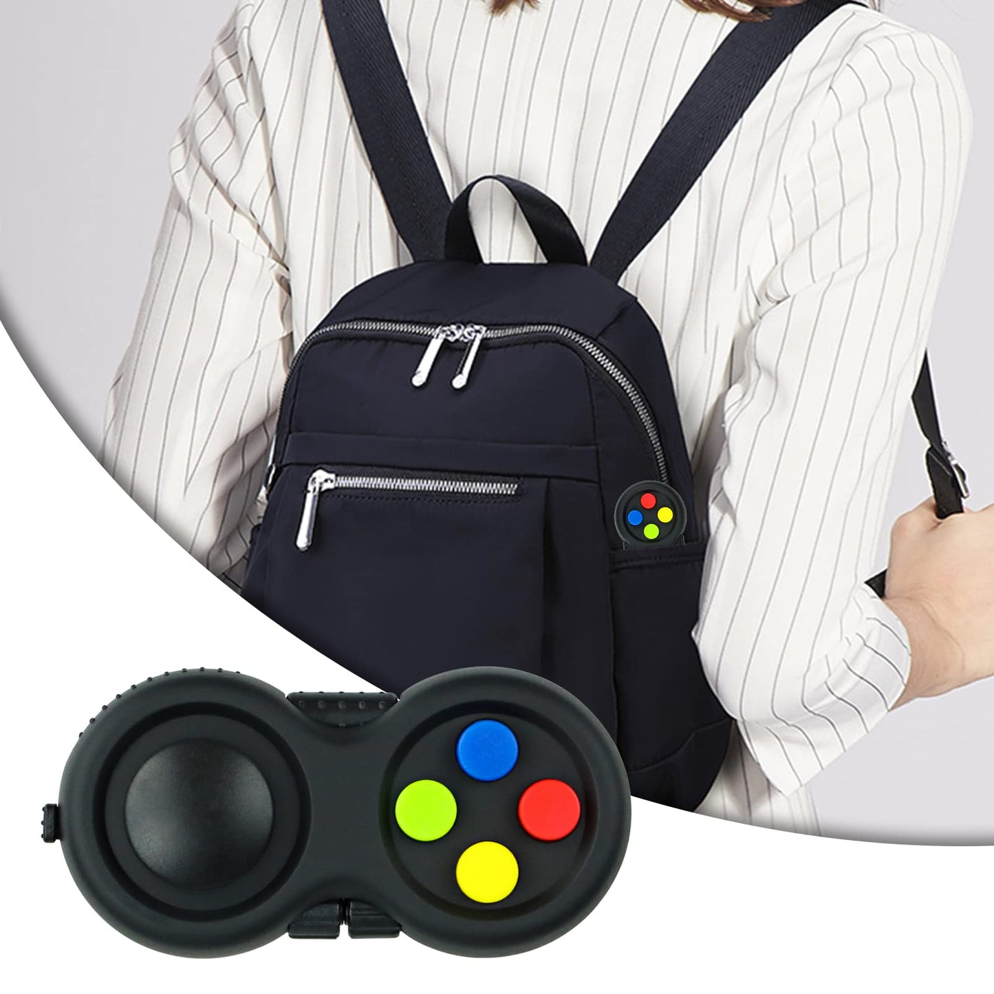 WTYCD Original Fidget Toy Game, Rubberized classical Controller Fidget Concentration Toy with 8-Fidget Functions and Lanyard - Excellent for Relieving Stress and Anxiety