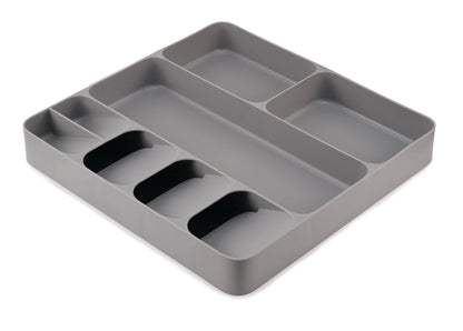 Joseph Joseph DrawerStore Compact Utensil Organizer For Kitchen Drawer Silverware, Flatware Tray, Small, Grey