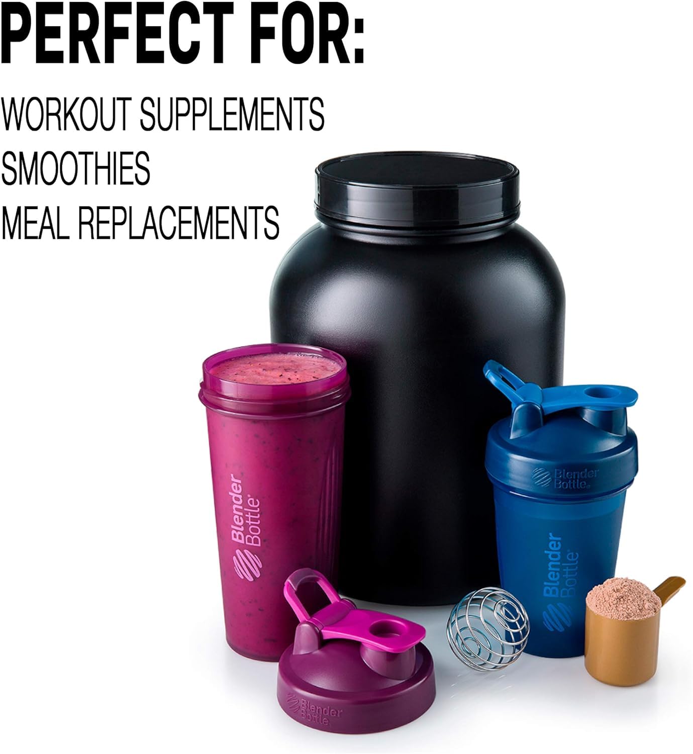 BlenderBottle Classic Shaker Bottle Perfect for Protein Shakes and Pre Workout, 28-Ounce (2 Pack), Moss/Moss and Navy/Navy