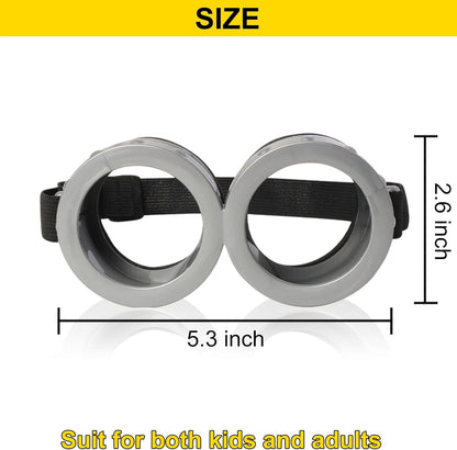 2 Pack Halloween Goggles for Adult Kids, Goggles Glasses Costume Accessories for Men Women Cosplay Party Set Silver