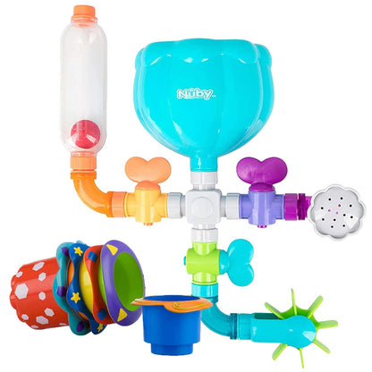 Nuby Wacky Waterworks Pipes Bath Toy with Interactive Features for Cognitive Development