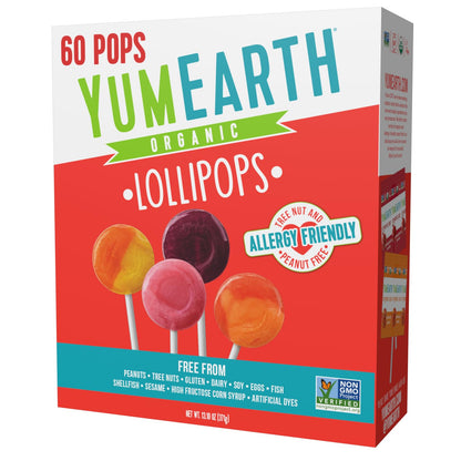 YumEarth Organic Pops Variety Pack, 14 Fruit Flavored Favorites Lollipops, Allergy Friendly, Gluten Free, Non-GMO, Vegan, No Artificial Flavors or Dyes