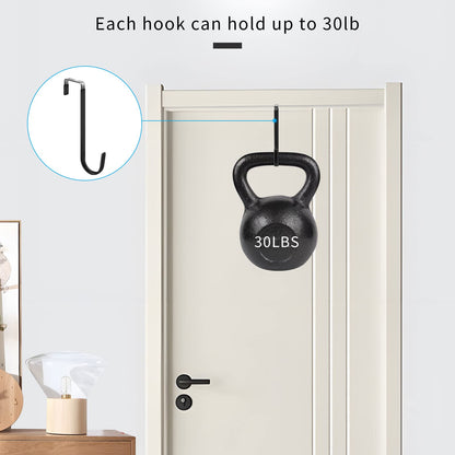 FYY Over the Door Hooks, 4 Pack Hangers Hooks with Rubber Prevent Scratches Heavy Duty Organizer for Living Room, Bathroom, Bedroom, Kitchen Hanging Clothes, Towels, Hats, Coats, Bags White