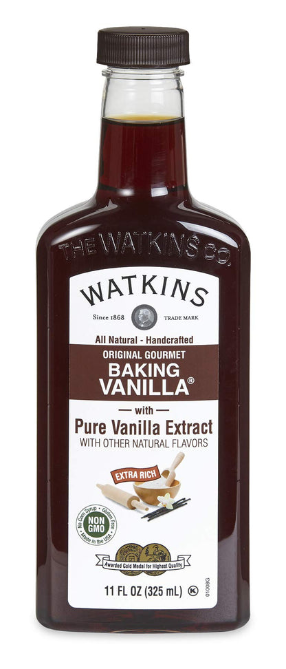 Watkins All Natural Original Gourmet Baking Vanilla, with Pure Vanilla Extract, 11 Fl Oz (Pack of 1) - Packaging May Vary