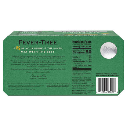 Fever Tree Ginger Beer - Premium Quality Mixer - Refreshing Beverage for Cocktails & Mocktails. Naturally Sourced Ingredients, No Artificial Sweeteners or Colors - 150 ML Cans - Pack of 24