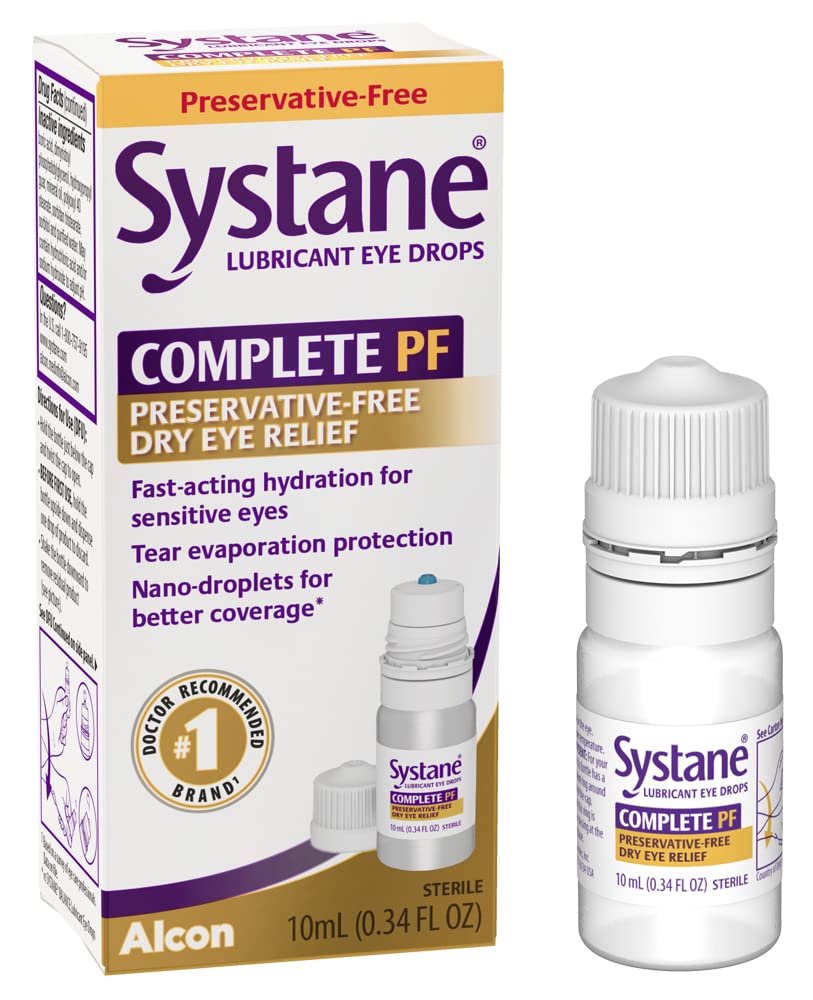 Systane COMPLETE PF Multi-Dose Preservative Free Dry Eye Drops 0.34 Fl Oz, 2 count (pack of 1) (Packaging may vary)