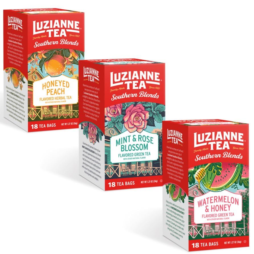 Luzianne Decaffeinated Iced Tea Bags, Family Size, 24ct Box (Pack of 6)