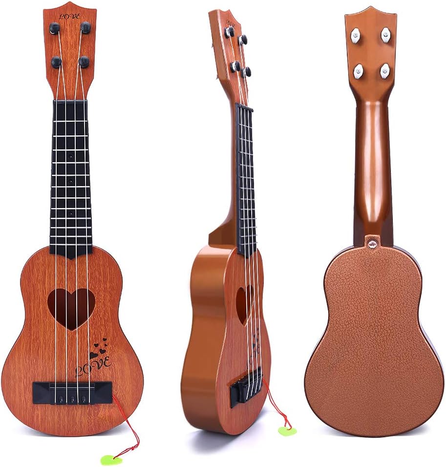 YEZI Kids Toy Classical Ukulele Guitar Musical Instrument, Brown