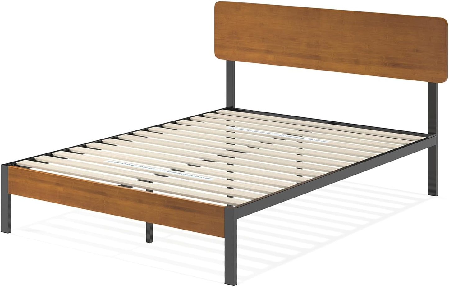 ZINUS Olivia Metal and Bamboo Platform Bed Frame, No Box Spring Needed, Wood Slat Support, Easy Assembly, Queen