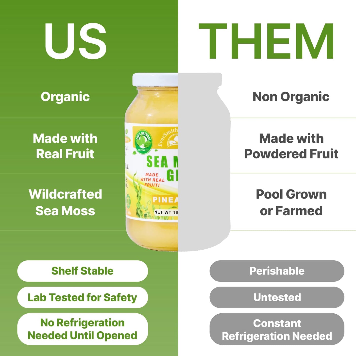 Wildcrafted Irish Sea Moss Gel | Made in USA | Rich in Vitamins & Minerals | Sea Moss Gel Organic Raw | Nutritional Supplement | Mango Pineapple (16 oz)