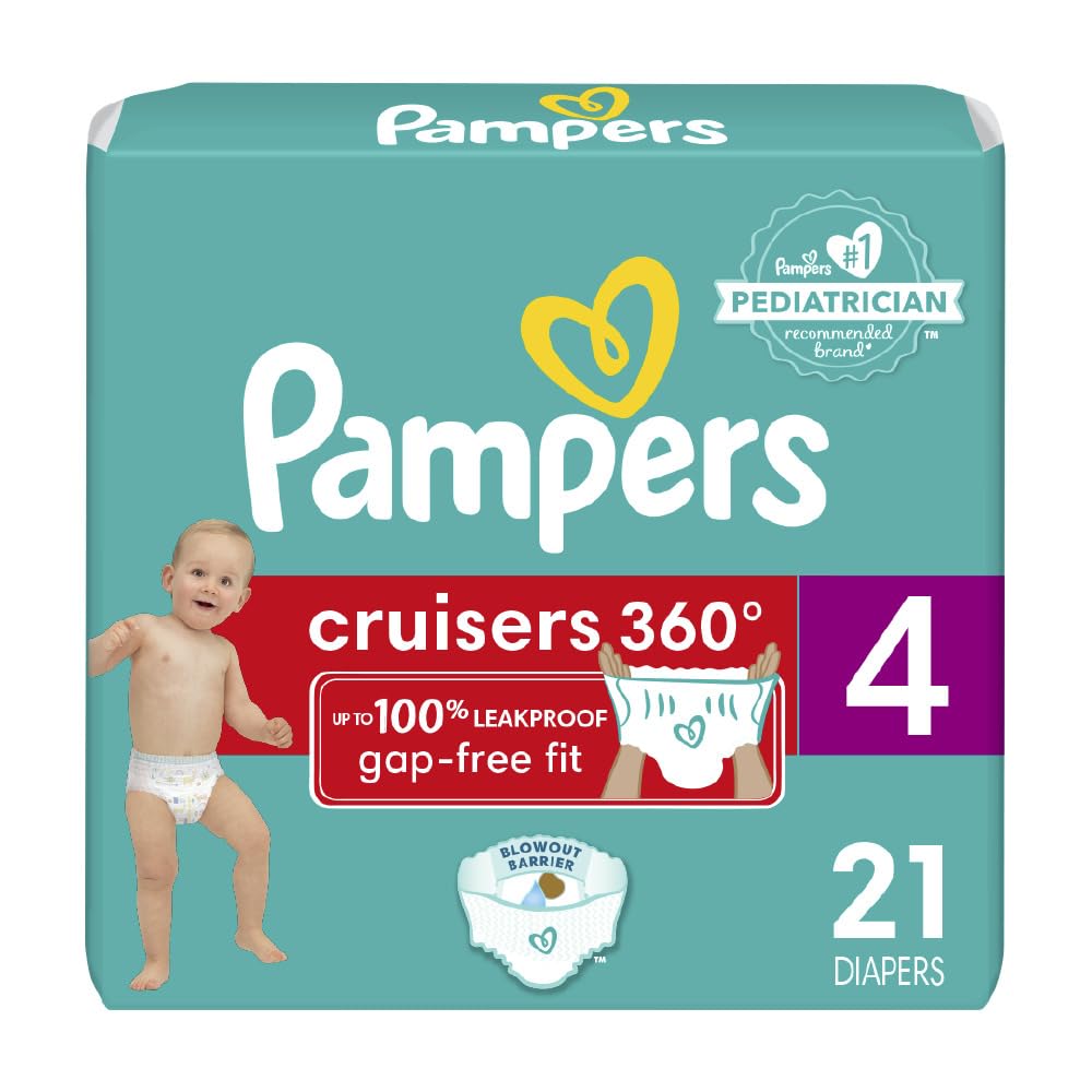 Pampers Cruisers 360 Diapers - Size 5, One Month Supply (128 Count), Pull-On Disposable Baby Diapers, Gap-Free Fit