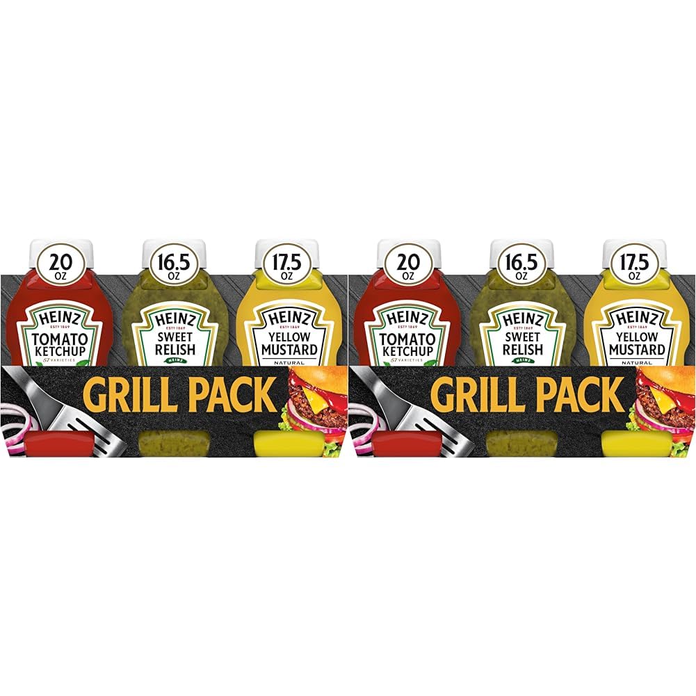 Heinz Tomato Ketchup, Relish, and Mustard Picnic Pack, 3 Count