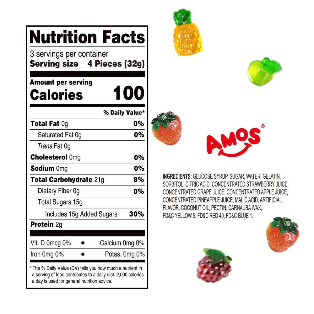 Amos Peelable Mango Candy, Peelerz Gummy Mango Peeling Candy,Resealable 2.19oz Bag (Pack of 3)