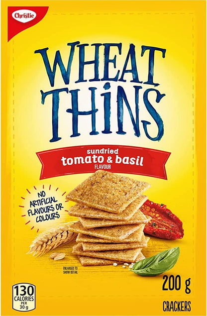 Wheat Thins Sundried Tomato & Basil Crackers, 200g/7oz (Pack of 2) Shipped from Canada