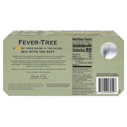 Fever Tree Ginger Beer - Premium Quality Mixer - Refreshing Beverage for Cocktails & Mocktails. Naturally Sourced Ingredients, No Artificial Sweeteners or Colors - 150 ML Cans - Pack of 24