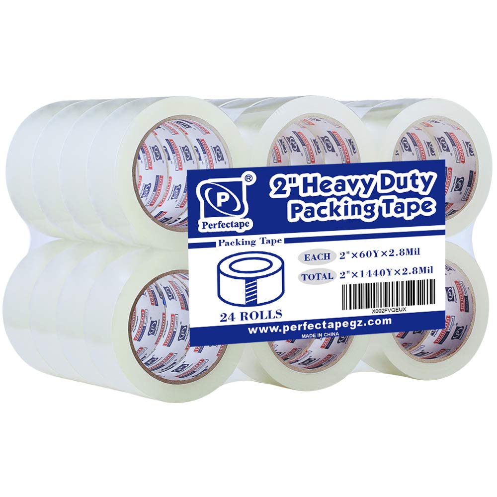 Heavy Duty Packing Tape 6 Rolls, Total 360Y, Clear, 2.7 mil, 1.88 inch x 60 Yards, Ultra Strong, Refill for Packaging and Shipping