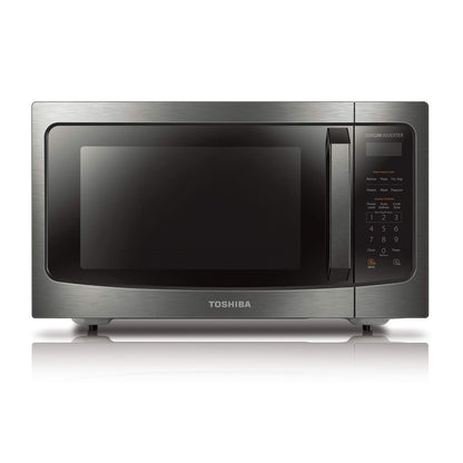 TOSHIBA EM131A5C-BS Countertop Microwave Ovens 1.2 Cu Ft, 12.4" Removable Turntable Smart Humidity Sensor 12 Auto Menus Mute Function ECO Mode Easy Clean Interior Black Color 1100W