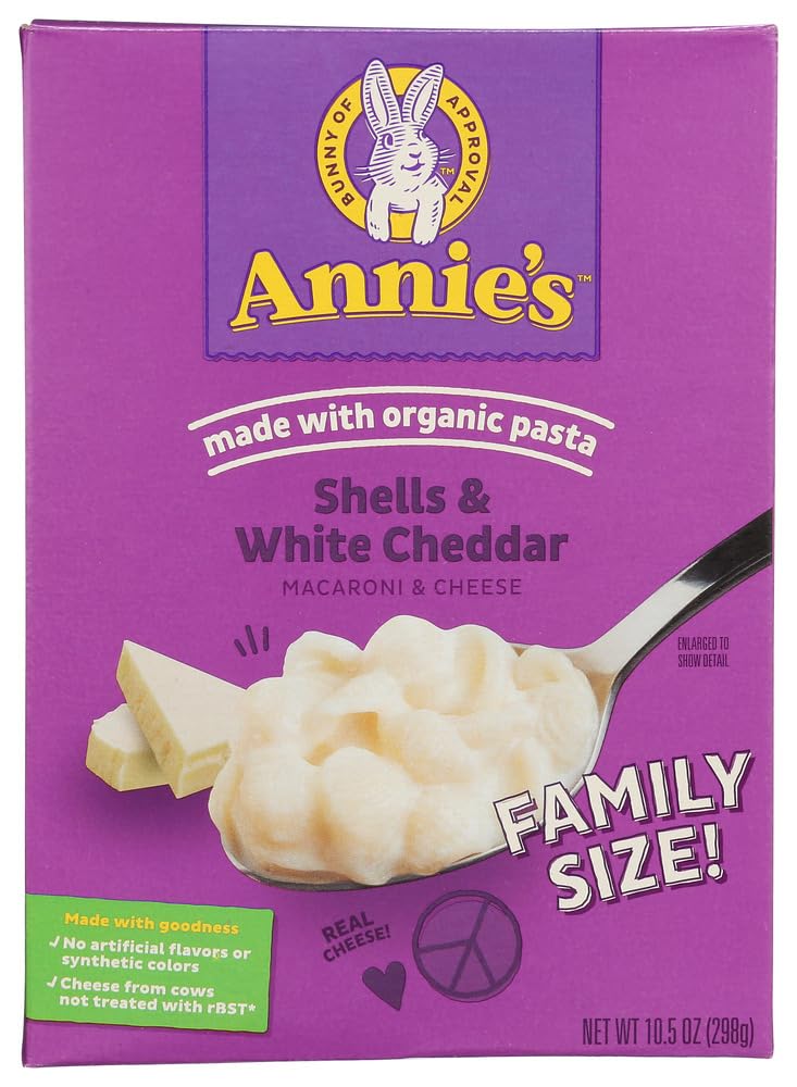 Annie's White Cheddar Shells Macaroni and Cheese with Organic Pasta, 6 oz (Pack of 12)