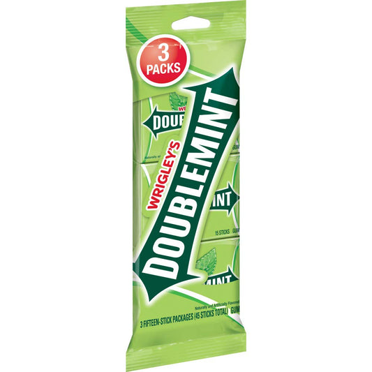 Doublemint Wrigley Gum, 15 Count (Pack of 3)