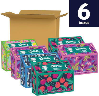 Kleenex Disposable Paper Hand Towels, 6 Boxes, 60 Tissues per Box (360 Total Tissues), Packaging May Vary