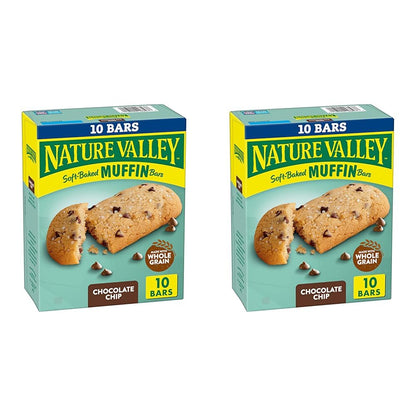 Nature Valley Soft-Baked Muffin Bars, Chocolate Chip, Snack Bars, 10 ct