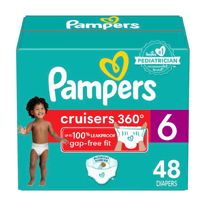 Pampers Cruisers 360 Diapers - Size 5, One Month Supply (128 Count), Pull-On Disposable Baby Diapers, Gap-Free Fit