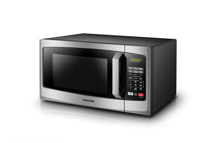 TOSHIBA EM925A5A-BS Countertop Microwave Oven, 0.9 Cu Ft With 10.6 Inch Removable Turntable, 900W, 6 Auto Menus, Mute Function & ECO Mode, Child Lock, LED Lighting, Black Stainless Steel